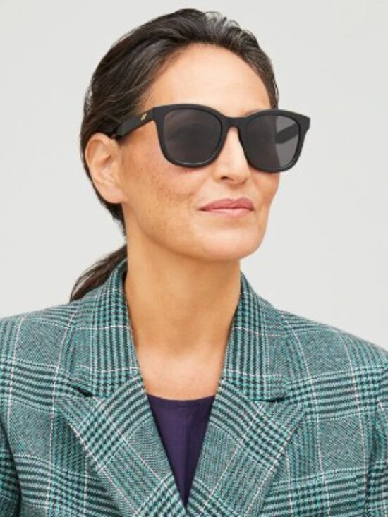 Bottega Venetta BV1080SK 001 Square Unisex Sunglasses - Black / Grey main image 10